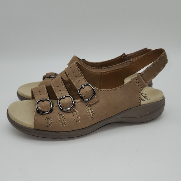 Collection by Clarks Women's Size 8 M Slingback Sandals Tan Comfort Shoe - Picture 3 of 8